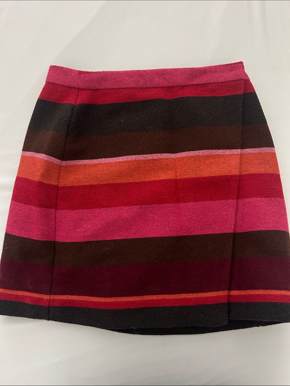 LOFT Striped Mini Skirt in Pink, Red, Orange & Brown